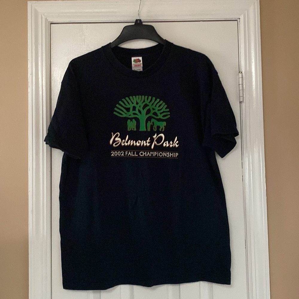VTG Y2K 2002 FALL CHAMPIONSHIP BELMONT STAKES New York Black Tee Shirt